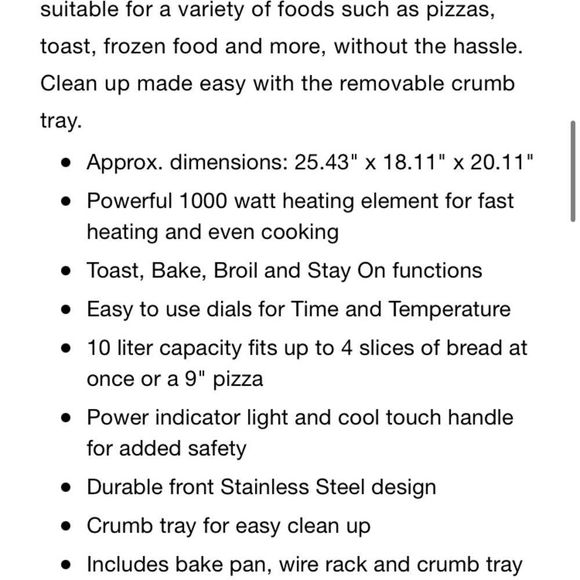 Bella 4-Slice Stainless Steel Toaster Oven - Picture 7 of 13